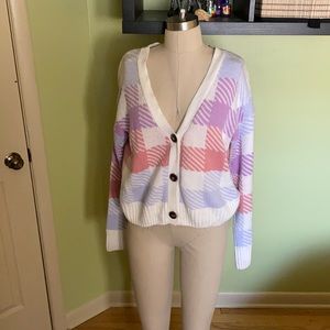 Cropped cardigan sweater